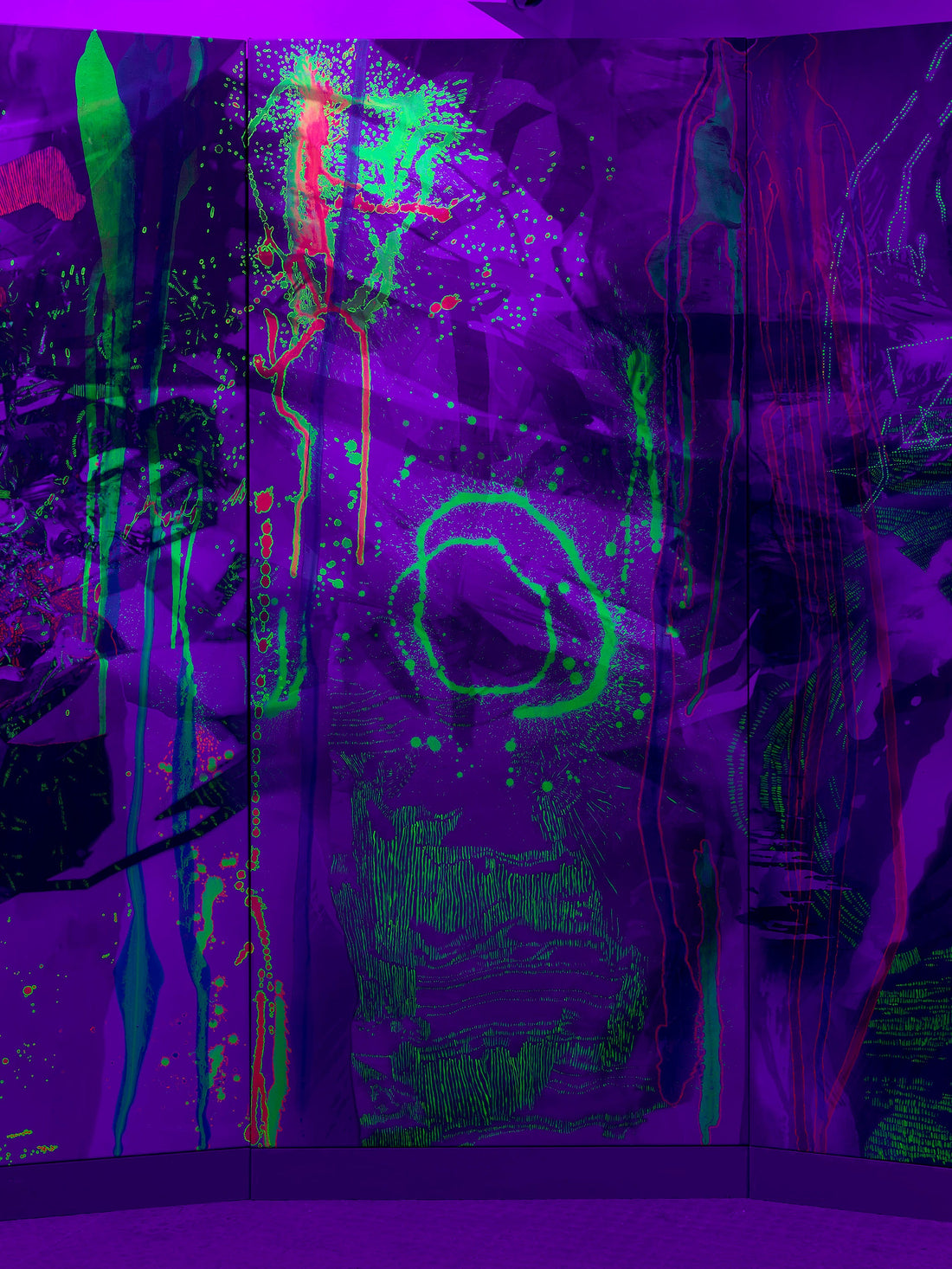 Panel 4 of the Grotto Decaptych Under UV Light