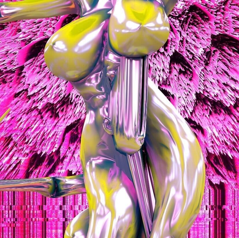 Glitched Odalisque and Pink Dome