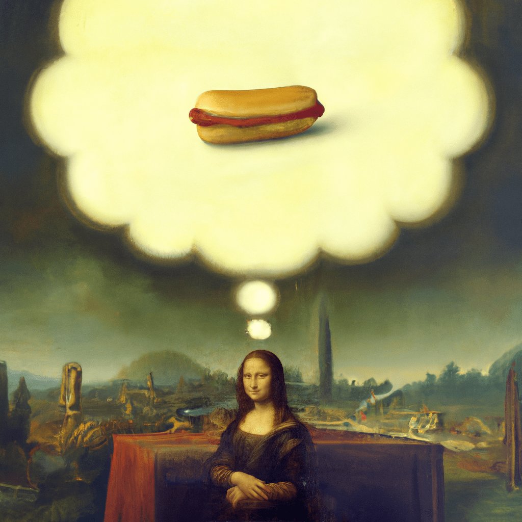 Mona Lisa Dreaming About a Hotdog